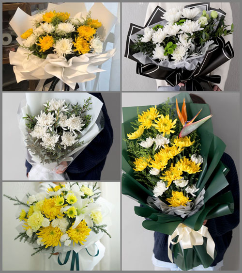 山东青岛平度市灰埠镇岭前郑家村白事花束代送